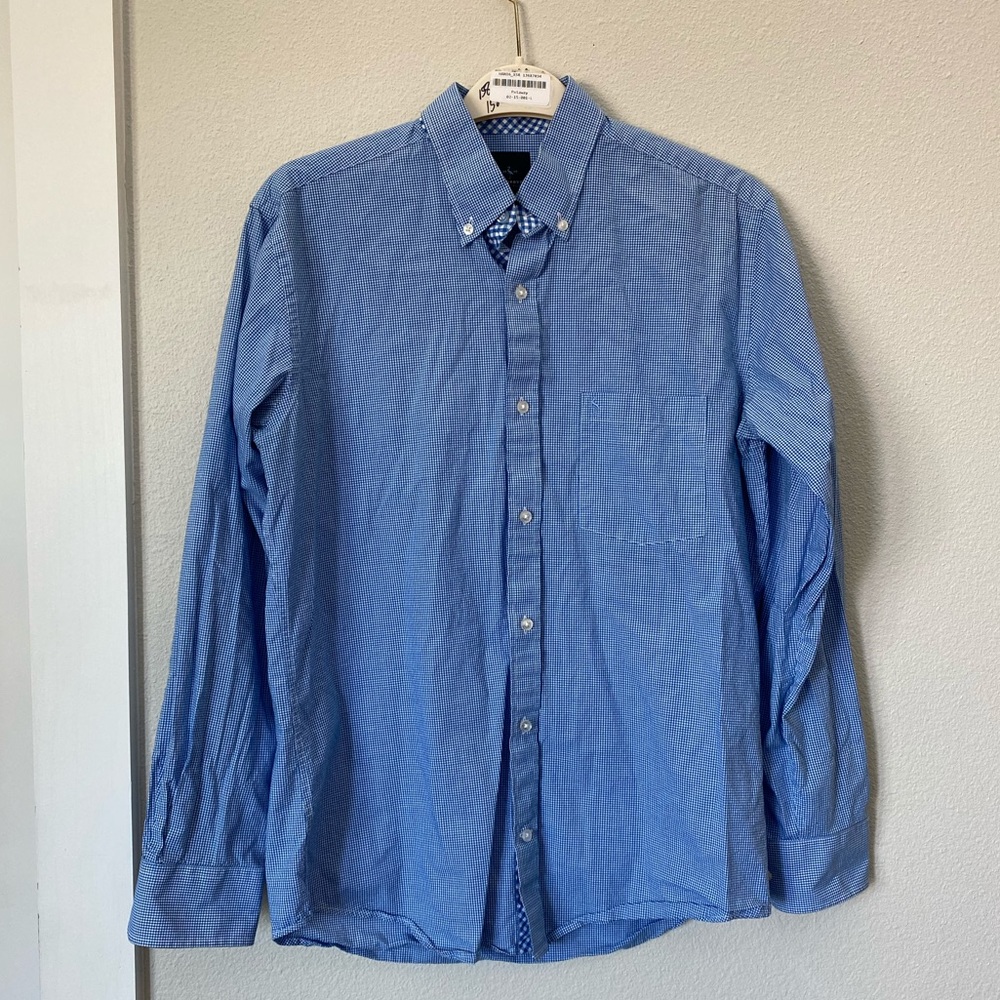 Taylor Bird Blue Dress Shirt, Medium
